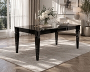 Stół glamour DIAMOND nowoczesny elegancki, czarny wysoki połysk, rozkładany