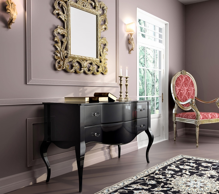 Komoda ROSSANO, z giętymi frontami, w salonie