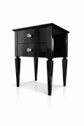 STOLIK NOCNY W WYSOKIM CZARNYM POŁYSKU DIAMOND DUO EKSKLUZYWNY ELEGANCKI PREMIUM