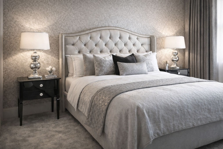 STOLIK NOCNY W WYSOKIM CZARNYM POŁYSKU DIAMOND DUO EKSKLUZYWNY ELEGANCKI PREMIUM