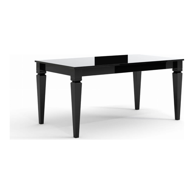 Stół  glamour DIAMOND nowoczesny elegancki,  czarny wysoki połysk, rozkładany, długość 160 cm 