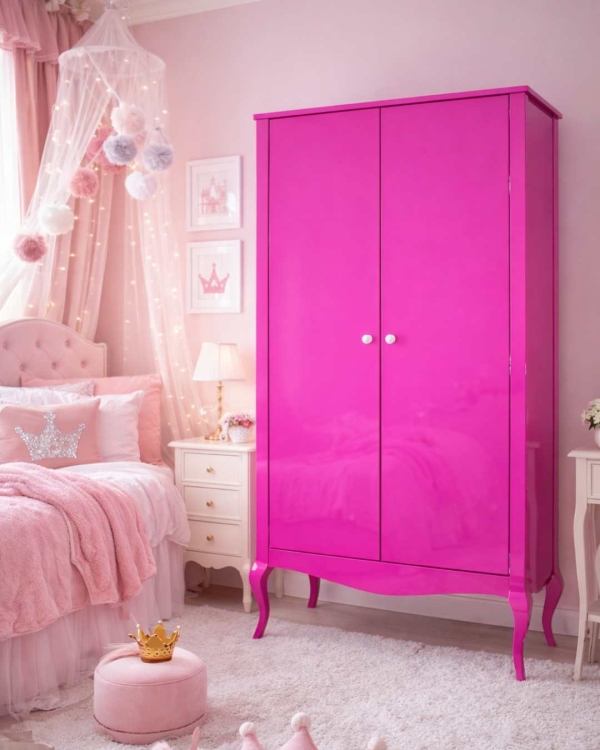 Szafa glamour, 100 cm, kolor różowy